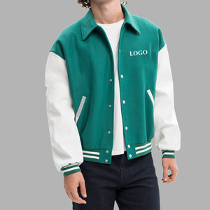 Fabricant de veste universitaire avec logo brodé personnalisé de haute qualité Vintage Hiver Automne 100% Laine Baseball Letterman Vestes pour hommes - Product Image 4