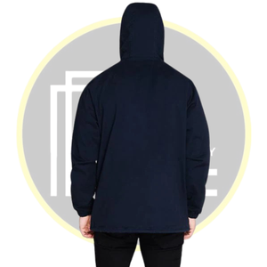 Chaqueta Parka de invierno informal negra para hombre con cierre de botón de capucha dobladillo ajustable abrigo al aire libre para clima frío ropa de calle - Product Image 4