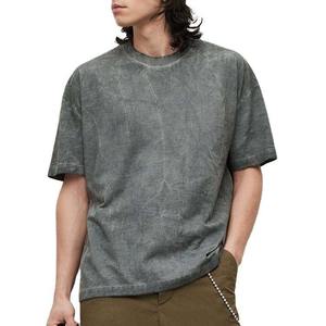 Vente en gros T-shirt en coton vintage délavé à l'acide Streetwear surdimensionné pour hommes avec logo personnalisé 100% coton disponible en stock en vrac - Product Image 3