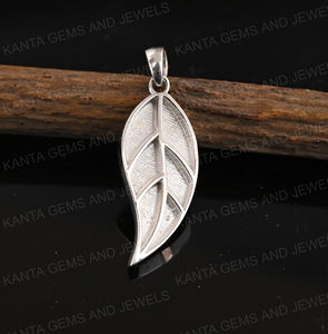 Colgante de hoja en blanco de Plata de Ley 925, ajuste bueno para Resina y cenizas, recuerdo de trabajo/leche materna, regalo DIY para amantes de la naturaleza - Product Image 5