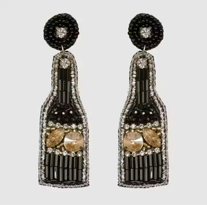 Pendientes bordados con cuentas para mujeres y niñas, Pendientes colgantes de moda de exportación india de MD hancraft - Product Image 3