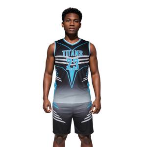 Conjuntos de uniformes de voleibol de diseño personalizado OEM 100% poliéster tela transpirable que absorbe la humedad Transferencia de Calor nombre y número impresos - Product Image 4