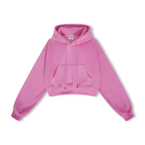 Crop top pour femmes, design personnalisé, poids lourd, sweat-shirts à capuche personnalisés, coton, surdimensionné, court - Product Image 2