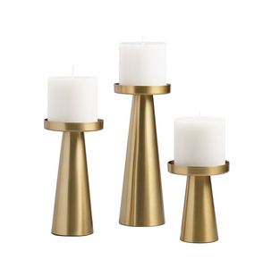 Support de pilier de bougie en laiton personnalisé de haute qualité au meilleur prix 3 pièces de tailles différentes fabrication d'excellente qualité - Product Image 4