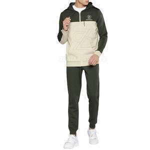 Ensemble de survêtement de jogging pour homme avec veste à fermeture éclair et pantalon à coupe étroite Survêtement de jogging pour homme personnalisé avec sweat à capuche et bas de jogging - Product Image 1