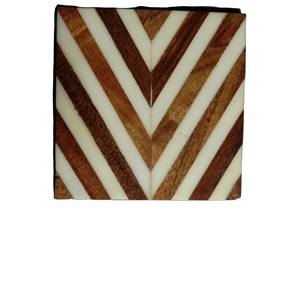 Juego de posavasos personalizado de resina de mármol de madera de gran venta 10121 con color natural y personalizado hecho en La India - Product Image 1