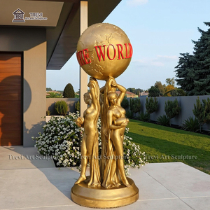 Décoration de cour de maison pleine grandeur le <span class=keywords><strong>monde</strong></span> est à vous Statue Sculpture - Product Image 6