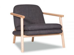 Silla de salón de madera maciza de teca con asiento tapizado y respaldo para uso interior y exterior para sala de estar - Product Image 4