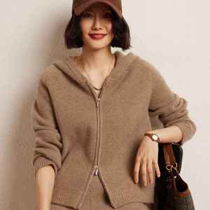 Sweat à capuche en cachemire de haute qualité pour femmes, automne-hiver, épais, côtelé - Product Image 5