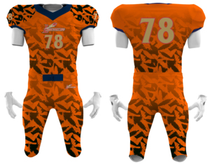 ชุดยูนิฟอร์มฟุตบอลผู้ใหญ่แบบแห้งเร็วปรับแต่งได้ ชุดกีฬาอเมริกันฟุตบอล ชุดยูนิฟอร์มแขนสั้นพิมพ์ลายสแปนเด็กซ์แบบกำหนดเอง - Product Image 5