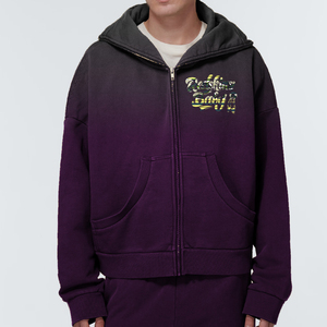 Full Zip Us Sudaderas con capucha para hombre Heavyweight Fleece Color sólido Diseño impreso Sudadera con capucha térmica con bolsillo de canguro - Product Image 5