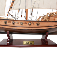 B058 - Maquette de bateau Xebec en bois peinte à la main, durable, objet de collection, décoration antique/moderne, cadeau, vente en gros, fournitures d'art et d'artisanat OMH