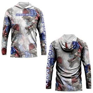Sweat à capuche à manches longues avec logo personnalisé, sublimation, imperméable, UPF50+, chemises de chasse, sweat à capuche de protection solaire, équipement de pêche performant - Product Image 6