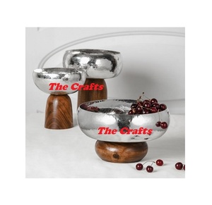Stainless Steel Chocolate <b>Bowl</b> With Aluminium Stand <b>Silver</b> And Gold Color Finest Quality Dinnerware Serving <b>Bowl</b> - Product Image 3