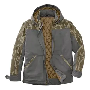 2024 özel erkekler su geçirmez High End avcılık kapitone ceket Camo özel sıcaklık avcı ceketi/avcılık için tasarım