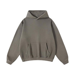 Empresa comercial independiente Venta al por mayor Sudaderas con capucha de lavado ácido de calidad para hombres Vintage Parejas Pullover Sudaderas con capucha de gran tamaño para el invierno - Product Image 1