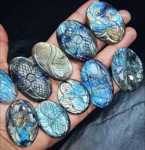 อัญมณีแกะสลักดอกไม้ลาบราดอไรต์ฉูดฉาดหลายแบบสำหรับทำเครื่องประดับอัญมณีสำหรับฤดูร้อน - Product Image 1