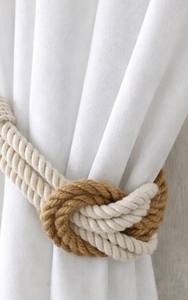 Sujetadores de Cortinas..Sujetador de Cortinas con Nudo Cuadrado Doble..Sujetador de Cortinas de Cuerda de Yute y Algodón - Product Image 3