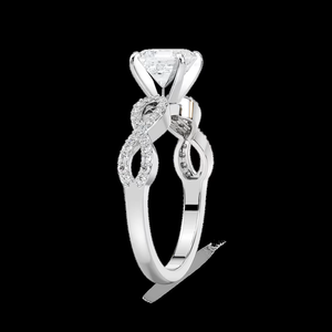 Anillo de Compromiso con Diamante Cultivado en Laboratorio de Corte Asscher de 1.30 CTW, Diseño de Espiga Trenzada, Oro Sólido de 14K - Product Image 3