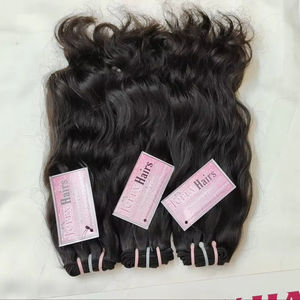 Extensions de cheveux humains vierges indiens Remy non transformés à cuticules alignées Machine à double trame 100g d'eau douce et libre - Product Image 1