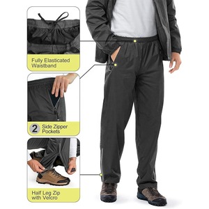 Combinaison de pluie imperméable ignifuge à capuche avec poches pour vêtements de travail unisexe - Product Image 4
