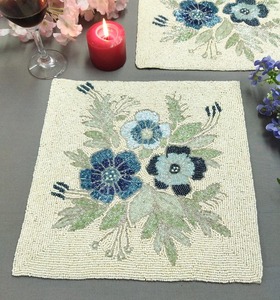 Luxury MD Beaded <b>Placemat</b> Runner Exclusive Embroidered Floral Handmade Classic Style Wedding Eco-Friendly - Product Image 1