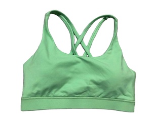 Sujetador de entrenamiento personalizado de color sólido, Sujetador deportivo de yoga, tirantes cruzados en la espalda, camisetas de gimnasio, ropa deportiva para mujer - Product Image 6