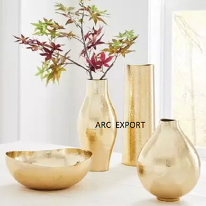 <b>Vintage</b> Gold Finished Table Decoration <b>Vase</b> Unique Design Brass Flower Pots Wholesale Handmade Metal Brass Flower <b>Vases</b> and Pots - Product Image 5