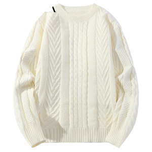 Suéter de Cuello Redondo Ajustado para Hombre y Mujer, Otoño Invierno, con Logotipo Frontal, Lana Cachemira, Antibolitas, Grueso y Cómodo - Product Image 1