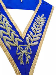 Masonic Regalia Blue Lodge Officer Chain Collar Silver on Blue <b>Backing</b> With Jewels Masonic Master Mason Customized Ronpex - Product Image 4