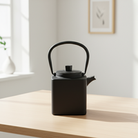 Offre Spéciale 3009441-0.8 Théière en fonte émaillée 800 ml avec couvercle en acier inoxydable Passoire en maille avec poignée en fonte, style japonais, revêtement émaillé en fer