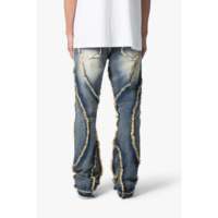 B638 DENIM ÉLÉVÉ ÉVASÉ À DÉCHIRURES