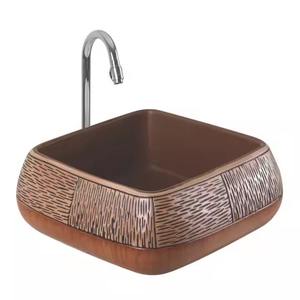 Lavabo de table ovale Choco lavabo rond en céramique brillante de haute qualité lavabo à main évier pour comptoirs de salle de bain - Product Image 1