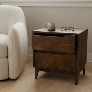 Armoire de salon moderne, écologique, en chêne massif brun foncé, 5+ tiroirs - Product Image 3