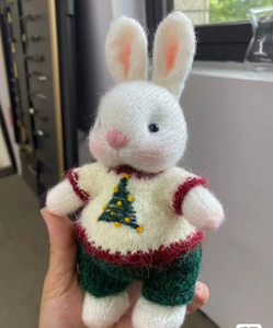 Juguete de Ganchillo de Lana, Muñeco Amigurumi, Oso de Peluche Hecho a Mano, Conejito de Pascua Tejido a Mano, con Extremidades Móviles, Juguete de Peluche - Product Image 5
