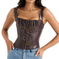 Top de lino y algodón de verano para mujer coreana al por mayor, lo último en informal de Color sólido, decoración de botones personalizada, Top de cuero con patrón 3D