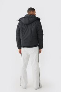 Hombres logotipo personalizado invierno Puffer burbuja chaqueta desmontable capucha gruesa cálida Nylon al aire libre chaqueta de utilidad - Product Image 2