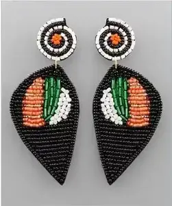 ต่างหูแบบห้อยสไตล์โบฮีเมียนของผู้หญิงดีไซน์ใหม่พร้อมลูกปัดเมล็ดข้าวเครื่องประดับแฟชั่นตามสั่ง - Product Image 5