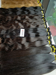 High Quality Vietnamese Human Hair Keratin Tip Hair Extensions Natural Wavy Color #1 #<b>PLA</b> Full Length Super Double Drawn - Product Image 6