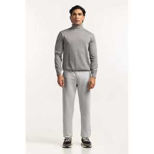 Suéter de Punto con Capucha y Cuello Alto para Hombre, con Estampado Floral, Bordado Floral, Letras Florales, Tejido de Punto, MN-SWT-WS24-142 - Product Image 1