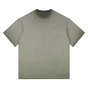 Wholesale Custom Heavyweight 230gsm <b>Drop</b> Shoulder Blank Oversize-t Shirt Street 100%cotton Men's <b>Acid</b> Washed Vintage T Shirt - Product Image 2