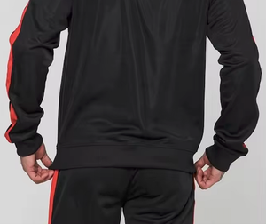 เสื้อแจ็คเก็ตขนแกะสีดำแบบซิป มีลายเรียบๆ สำหรับฤดูหนาว พร้อมโลโก้สั่งทำสำหรับผู้ชาย - Product Image 6