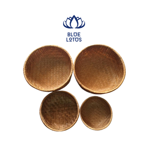 Panier à égoutter en bambou GEM, écologique, fait main, plat, artisanal - Product Image 1