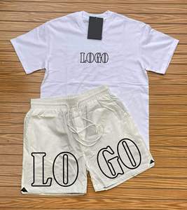 Men's Trending 2025 Cotton Tshirt Shorts <b>Set</b> Summer Top Clothing <b>Sets</b> Breathable Casual T Shirt Shorts <b>Set</b> - Product Image 2