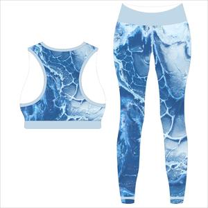 Long Sleeve <b>Waterproof</b> Breathable Seamless Yoga Set <b>Women</b> 2 Piece High Waist Crop Top <b>Leggings</b> Workout Sport Set - Product Image 5