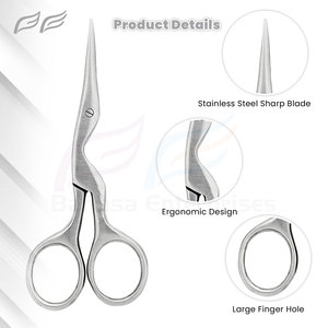 Pédicure professionnelle toilettage manucure fantaisie ciseaux à ongles ciseaux à cuticules droite en acier inoxydable lame ciseaux à sourcils - Product Image 4
