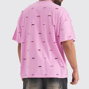 Camisetas de gran tamaño para hombre 100% algodón Jersey en blanco logotipo personalizado desgastado media manga Casual transpirable venta al por mayor moda de verano - Product Image 3