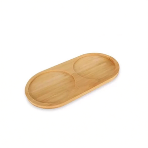 Bamboo Oil Bottle Stand-Natural Wood 2 Compartment Cruet Holder - Product Image 3