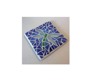 Sous-verre en mosaïque de bonne qualité, couleur bleu ciel, décoration de Table d'étude, accessoires de cuisine, sous-verre rond écologique - Product Image 2