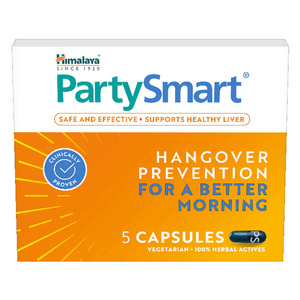 Cápsulas Himalaya Partysmart de Uvas, Achicoria, Chireta Verde y Dátiles, Natural para después de la Fiesta, Bienestar Herbal - Product Image 1
